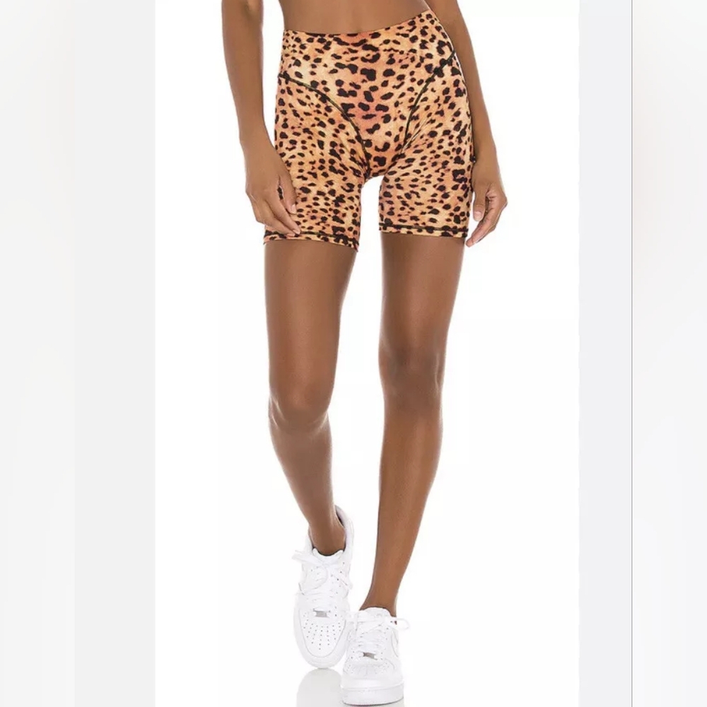 We Are HAH Eco Bareback Biker Short in Lanka Leopard Print (xs)
